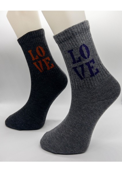 Ciho Socks 6 Çift Modal Love Desen Yumuşak Dokulu Kadın Kolej Çorabı