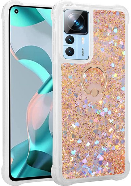 Xiaomi Mi 12T Kılıf Sulu Simli Parlak Yüzüklü Milce Kapak