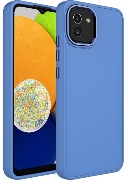 Samsung Galaxy A04 Kılıf Metal Kamera Koruma Çerçeveli Mat Luna Silikon