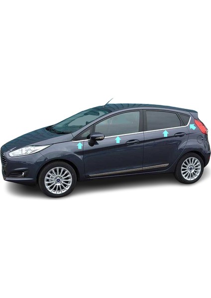 Ford Fiesta 6 Hb 5d Cam Çıtası 8 Parça Paslanmaz Çelik 2009 >