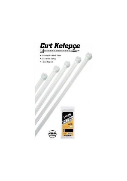 Cırt Kelepçe 8MMX380MM 8X38CM 100 Adet Beyaz