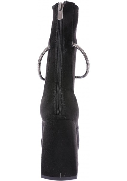 4064 Strech Yuvarlak Burun Platin Taş Aksesuarli Topuklu Kadin Çizme fırsatları