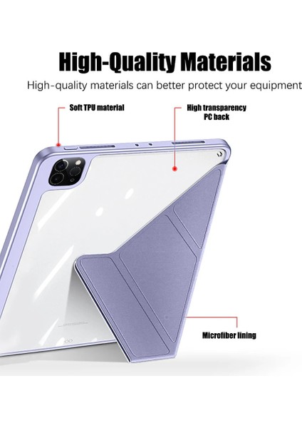 Apple Ipad 10. Nesil 10.9" 2022 Kılıf Kalem Şarj Bölmeli Uyku Modlu Standlı Akıllı Katlanır Kapak