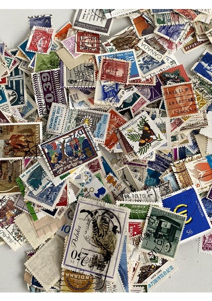 Damgalı Dünya Pulu Lotu 490-550 Gram - Yabancı Posta Pulu