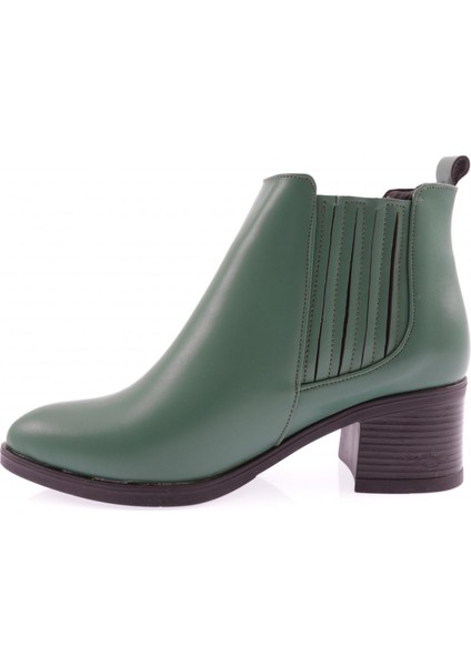 9007-2164-22K Kadin Çizgili Topuklu Kisa Bot modelleri