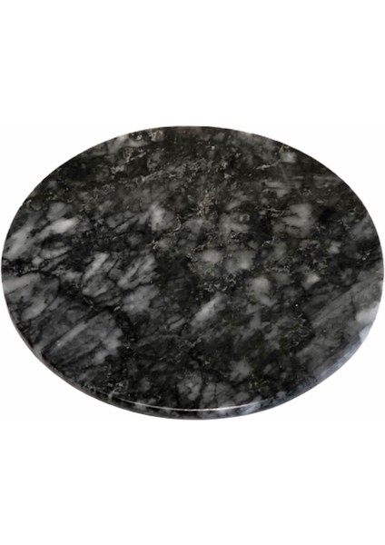 Lux & Marble Black Moon- Siyah Mermer Yuvarlak Sunumluk