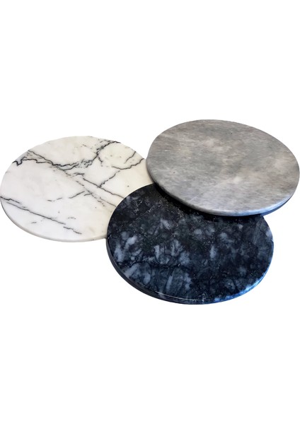 Lux & Marble Black Moon- Siyah Mermer Yuvarlak Sunumluk fırsatları