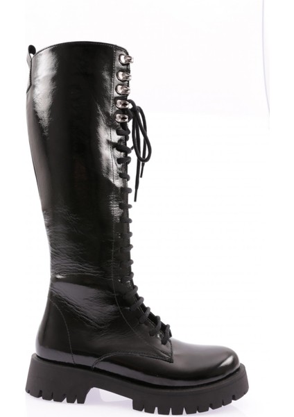 21519-22K Kadin Bağcikli Uzun Postal Çizme