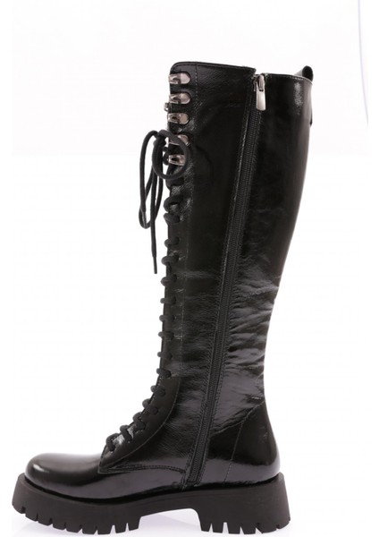 21519-22K Kadin Bağcikli Uzun Postal Çizme modelleri