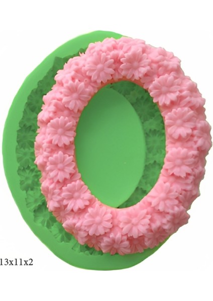 Dekoratif Kenar Şeklinde Silikon Şeker Hamuru Sabun ve Mum Kalıbı