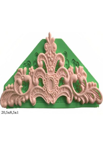 Dekoratif Kenar Şeklinde Silikon Şeker Hamuru Sabun ve Mum Kalıbı