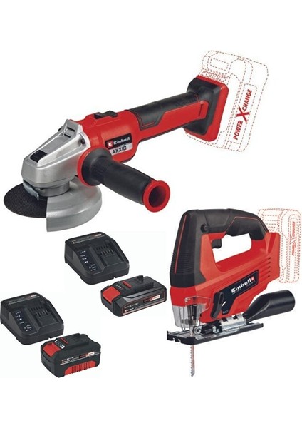 Axxio 18/115 Q Avuç Taşlama Tc-Js 18 Li Dekupaj 2.5AH-4.0AH Set