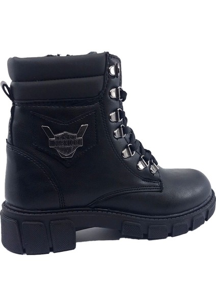 670 Kaymaz Taban Bağcıklı Fermuarlı Siyah Nova Kadın Bot indirimleri