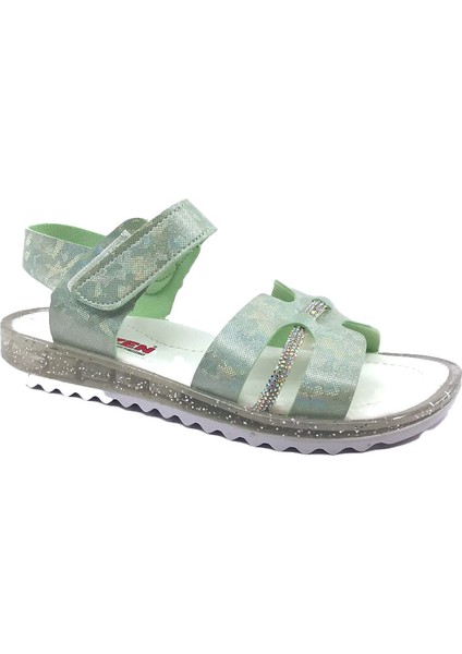 4004 Simli Taşlı Kız Çocuk Sandalet Ayakkabı