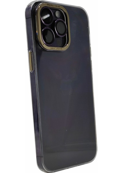 Apple iPhone 14 Pro Max Telefon Gold Kılıf Kılıfı Kamera Metal Kamera Koruyuculu Şeffaf Transparent Cover fiyatları