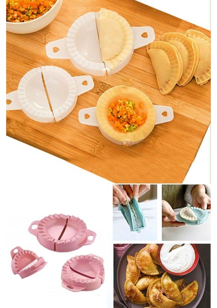 3'lü Ravioli Kalıbı Çiğ Börek,mantı,poğaça,hamur Kalıbı Seti