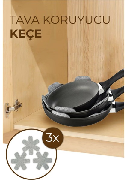 Teflon Tava Koruyucu 3lü Tava Koruma Aparatı