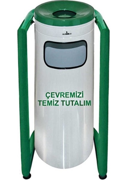 U Bahçe Tipi Çöp Kovası Boyalı PLX-3560-4