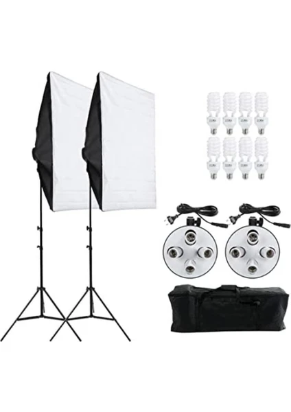 50X70CM 4 Duylu Softbox Sürekli Işık,fotoğraf,video,youtuber Kit Ikili Strobist Set