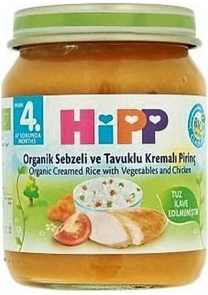 Organik Sebze ve Tavuklu Kremalı Pirinç 125 gr