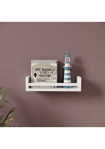 Mobilya Micro Dekoratif Tekli Beyaz Raf