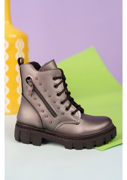 Yan Fermuarlı Platin Çocuk Postal Bot