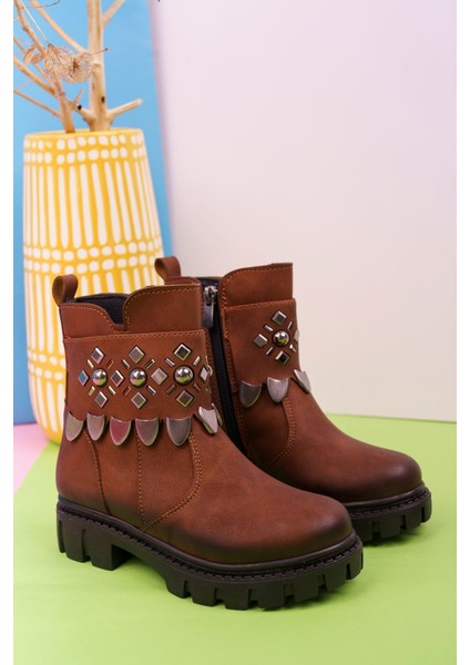 Yandan Fermuarlı Taba Çocuk Bot fiyatları