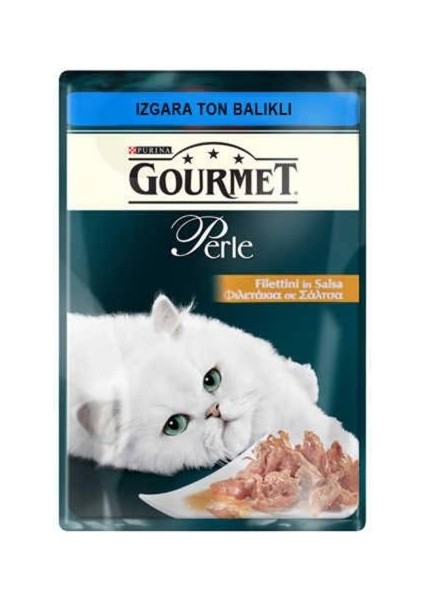 Gourmet Perle Izgara Ton Balıklı Yaş Kedi Maması 85 gr x 24 Adet Pouch