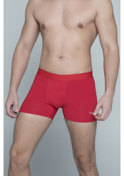 Yeap! Underwear 2 Li Kırmızı Penye Pamuklu Likralı Düz Erkek Boxer Mükemmel Uyum Mükemmel Kalite Ye1 fırsatları