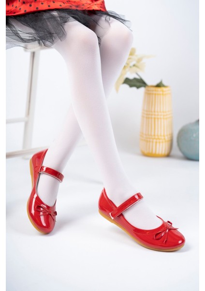 Bıyık Fiyonk Kırmızı Kız Çocuk Ayakkabı