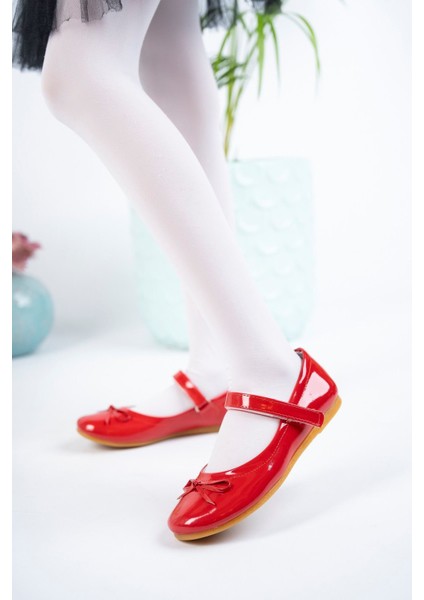 Bıyık Fiyonk Kırmızı Kız Çocuk Ayakkabı modelleri