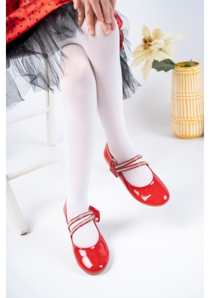 Çatal Baretli Kırmızı Kız Çocuk Ayakkabı modelleri