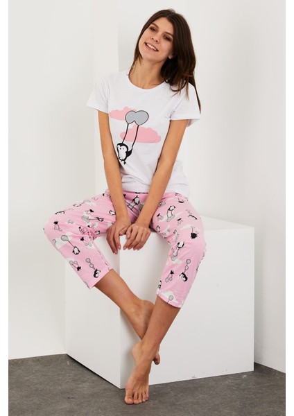 Baskılı Kısa Kol Pijama Takım