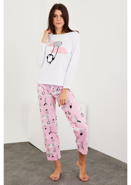 Baskılı Uzun Kol Pijama Takım
