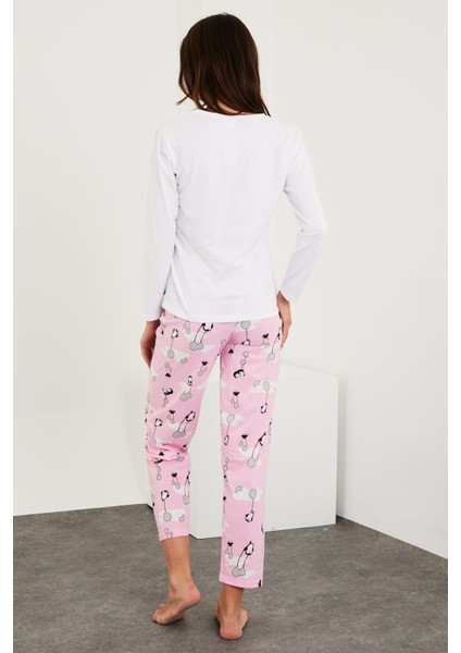 Baskılı Uzun Kol Pijama Takım