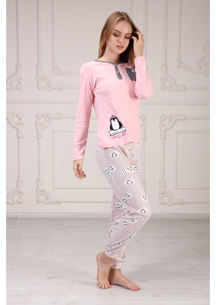 Penguen Baskılı Pijama Takım