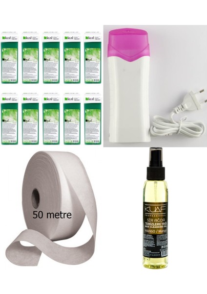 Ağda Seti 10 Adet Kartuş + 50 Metre Ağda Bezi + Makine + Temizleme Yağı