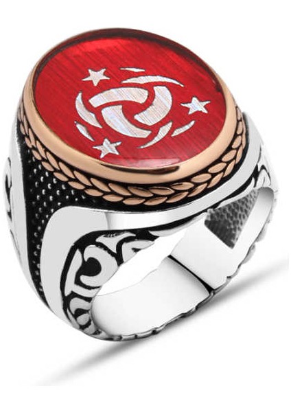 Mineli Teşkilat-I Mahsusa Armalı Erkek Yüzük