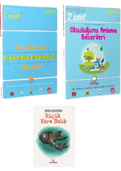 Tonguç Akademi 2. Sınıf Dört Dörtlük Yeni Nesil Matematik Problemleri ve Türkçe Okuduğunu Anlama Becerileri Seti