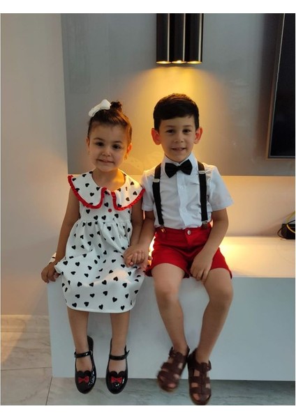Kardeş Kombin Kız Çocuk Kalp Detaylı Elbise indirimleri