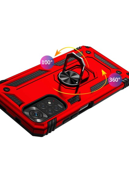 Xiaomi Poco M3 Kılıf Yüzüklü Standlı Korumalı Tank Kapak