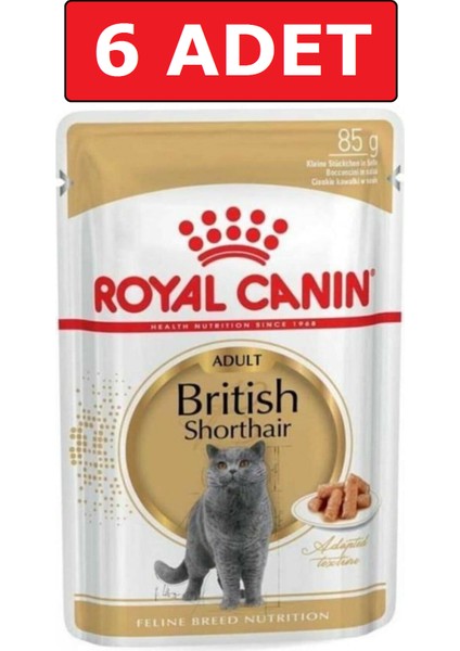 Royal Canın British Shorthair Kedi Konservesi Pouch 85 gr 6 Adet Yaş Mama