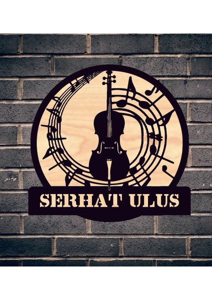 Kişiye Özel Çello Müzik Sanat Temalı Ahşap Duvar Tablo fiyatları