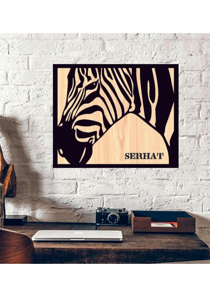 Kişiye Özel Zebra Temalı Ahşap Duvar Tablo