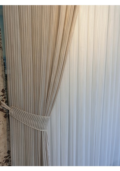 Vizon Sağ Sol Kanat Fon ve Iç Beyaz Tül Takım Kombin Perde Sık Pile.en 500 , Boy 270 fiyatları