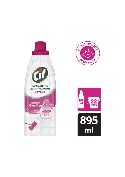 Konsantre Zemin Uzmanı Fayans Pembe Çiçek 895 ml