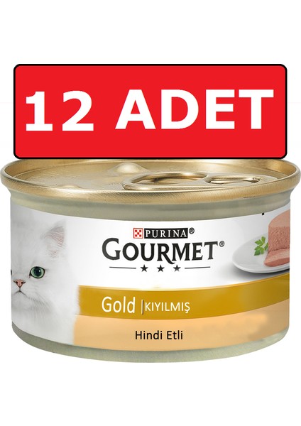 Purina Gourmet Gold Kıyılmış Hindi Etli Kedi Konservesi 85 gr 12 Adet Yaş Mama