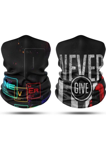 Never Give Up Desenli 2'li Set Boyunluk Bandana Outdoor Balaklava Yüz Maskesi Kafa Bandı fiyatları