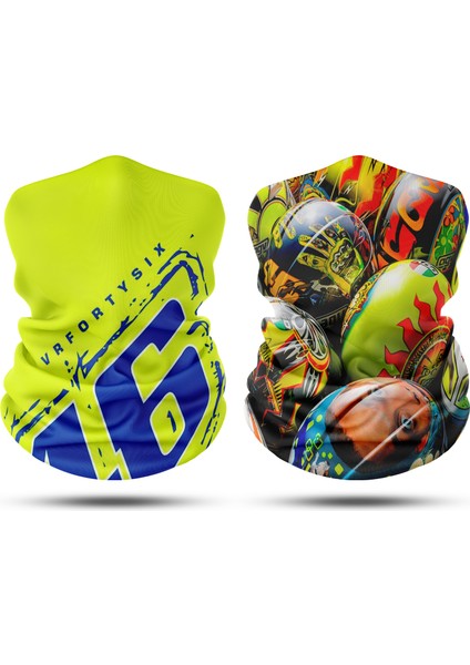 Rossi Kask Desenli 2'li Set Boyunluk Bandana Outdoor Balaklava Yüz Maskesi Kafa Bandı fiyatları