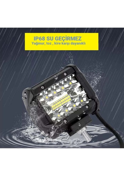 60W Kombo Aydınlatma 20 LED Çalışma Lambası Off Road Motorsiklet Sisfarları -